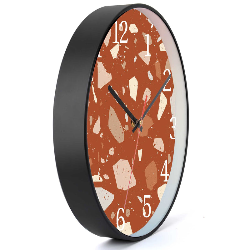 Wall Clock Decorative Terrazzo orange Battery Operated -LWHSWC30B-C86 (6622834065504)