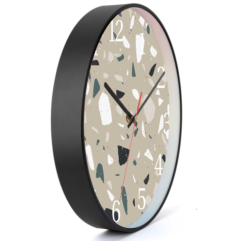 Wall Clock Decorative Terrazzo grey Battery Operated -LWHSWC30B-C93 (6622834294880)