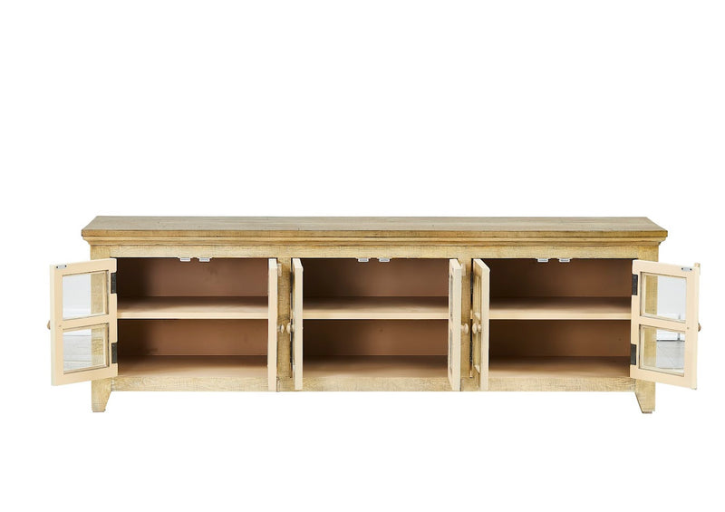 Natural TV Cabinet-6 doors (6643353649248)