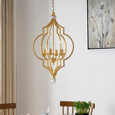 D17*H31" Pendant  Lamp with Gold Foil finish, 4xE14 sockets (6566717456480)