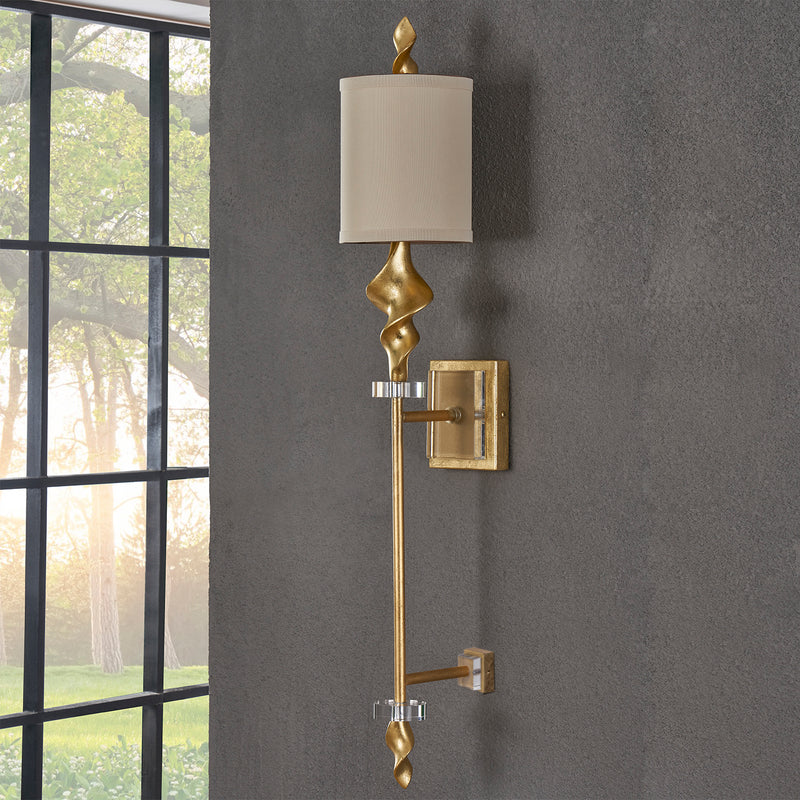 Wall Lamp with Gold Foil finish with shade 8x8x4.5" (6566717685856)
