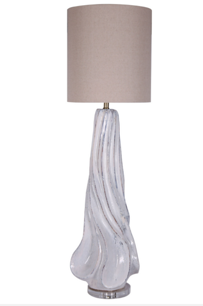 CERAMIC 46.5" ABSTRACT TABLE LAMP, WHITE (6545139564640)