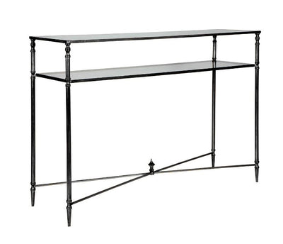 Henzler 114 W x 83 H x 35 D Silver Rectangle Console Table with Mirror Top