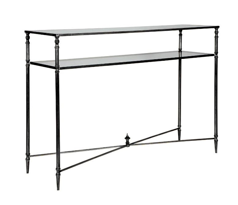 Henzler 114 W x 83 H x 35 D Silver Rectangle Console Table with Mirror Top