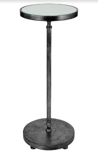 Henzler 22 W x 58 H x 22 D Silver Round Accent Table with Mirror Top