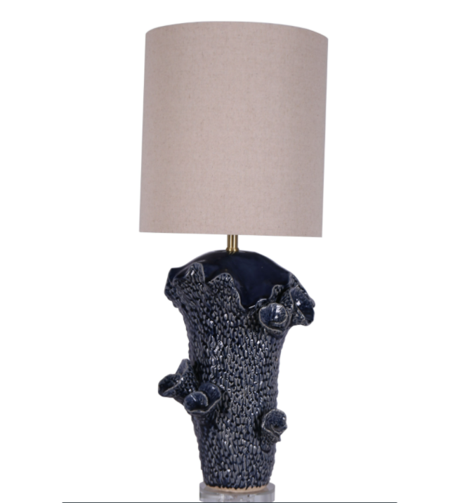 CERAMIC 36" ABSTRACT TABLE LAMP, BLUE (6544324165728)