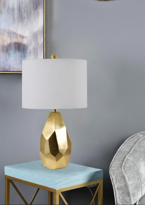 Roxy Table Lamp  25"Ht.,Resin  Shiny Gold Finish  14 x 14 x (6595743449184)