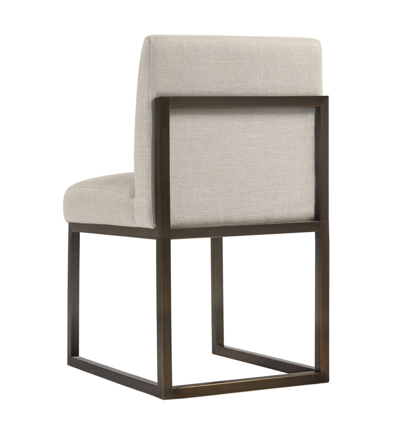 Haute Beige Linen Chair in Brass (2256806576224)