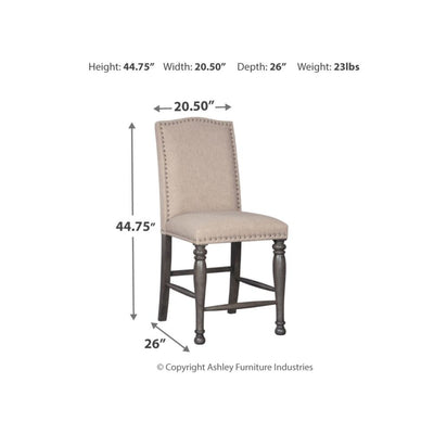 Audberry Upholstered Barstool (2/CN) - Al Rugaib Furniture (4412649701472)