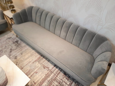 Daisy Petite Grey Velvet 4 Seater Sofa (6591816892512)