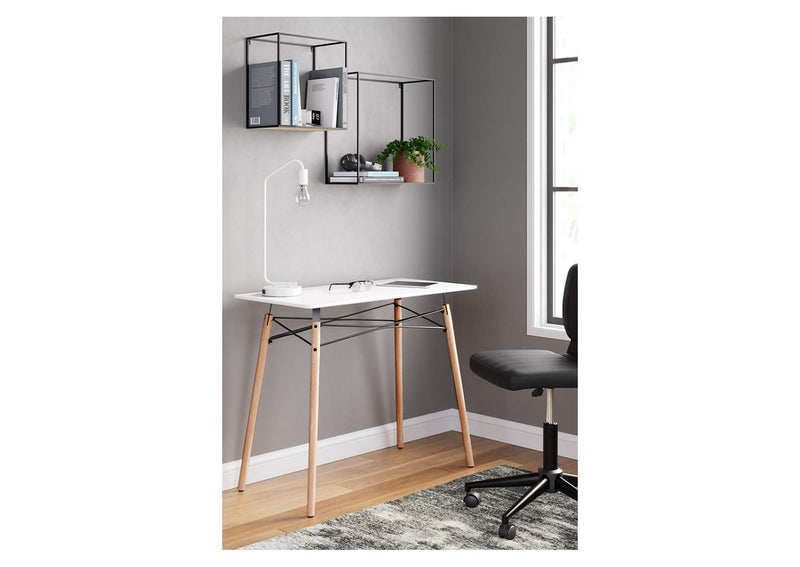 Jaspeni White,Black/Gray,Natural Home Office Desk (6615670292576)