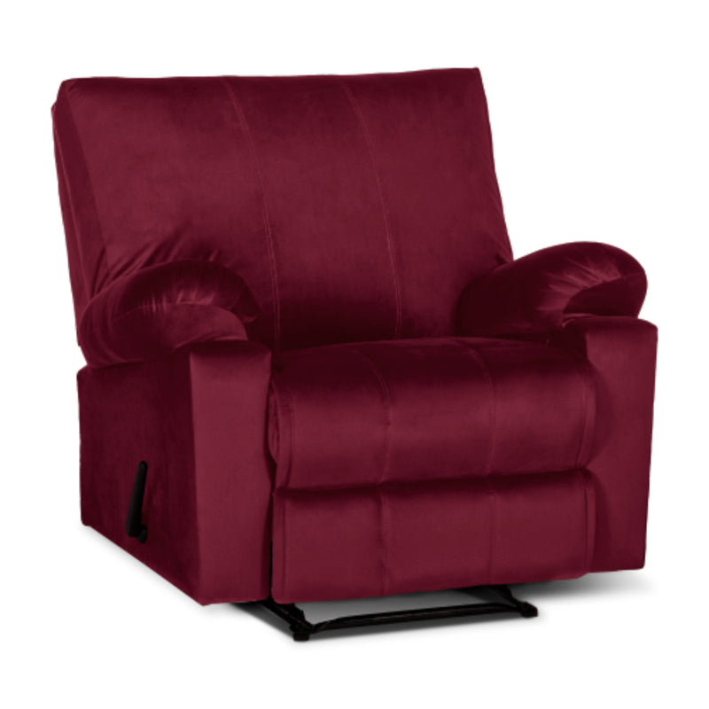 Classic Recliner Chair Upholstered with Controllable Back - Red-H1C112301 (6613420638304)