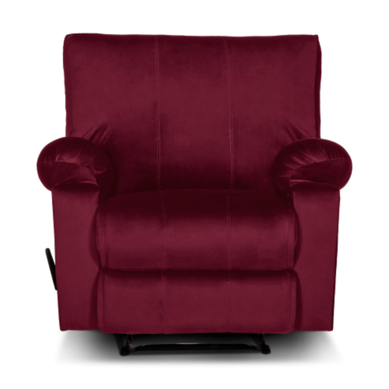 Classic Recliner Chair Upholstered with Controllable Back - Red-H1C112301 (6613420638304)