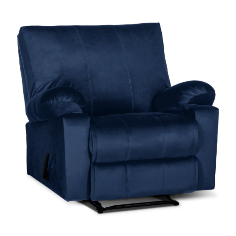 Classic Recliner Chair Upholstered with Controllable Back - Blue-H1C112303 (6613420703840)