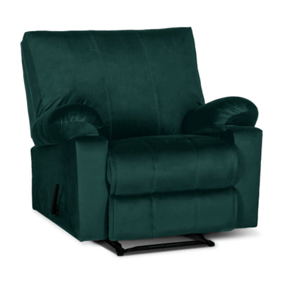 Recliner Rocking Chair Upholstered with Controllable Back - Green-H1R112302 (6613421097056)