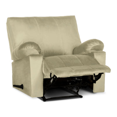 Classic Recliner Chair Upholstered with Controllable Back - Off White-H1C112310 (6613420933216)
