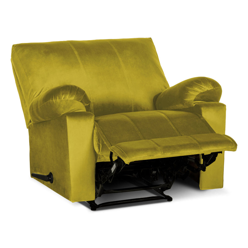 Recliner Rocking Chair Upholstered with Controllable Back - Yellow-H1R112305 (6613421195360)