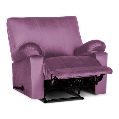 Recliner Rocking Chair Upholstered with Controllable Back - Purble-H1R112306 (6613421228128)