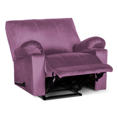 Recliner Rocking Chair Upholstered with Controllable Back - Purble-H1R112306 (6613421228128)