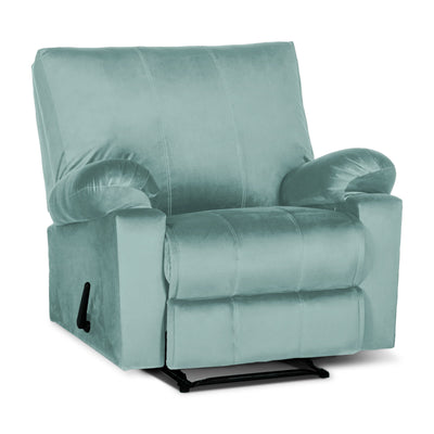 Recliner Rocking Chair Upholstered with Controllable Back - Terquoise-H1R112309 (6613421326432)