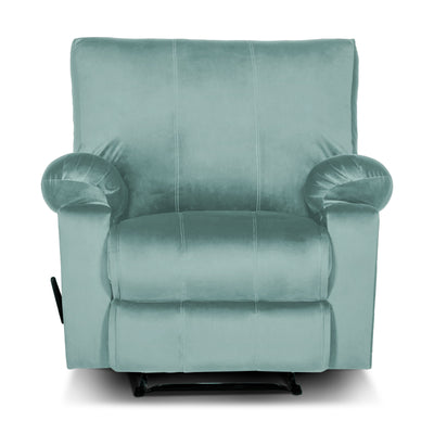 Recliner Rocking Chair Upholstered with Controllable Back - Terquoise-H1R112309 (6613421326432)