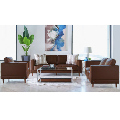 Hampton Leather Fiero Chestnut 3 Seater Sofa (213cm)