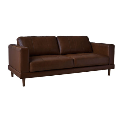 Hampton Leather Fiero Chestnut 3 Seater Sofa (213cm)