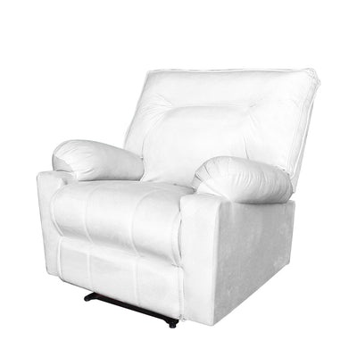 In House Rocking And Rotating Recliner Upholstered Chair with Controllable Back - White-906092-W (6613406777440)