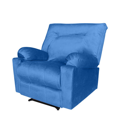In House Rocking And Rotating Recliner Upholstered Chair with Controllable Back - Blue-906092-B (6613406548064)