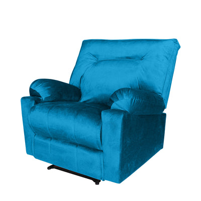 In House Rocking And Rotating Recliner Upholstered Chair with Controllable Back - Teal-906092-TE (6613406810208)