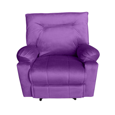 In House Rocking And Rotating Recliner Upholstered Chair with Controllable Back - Purple-906092-PU (6613406580832)
