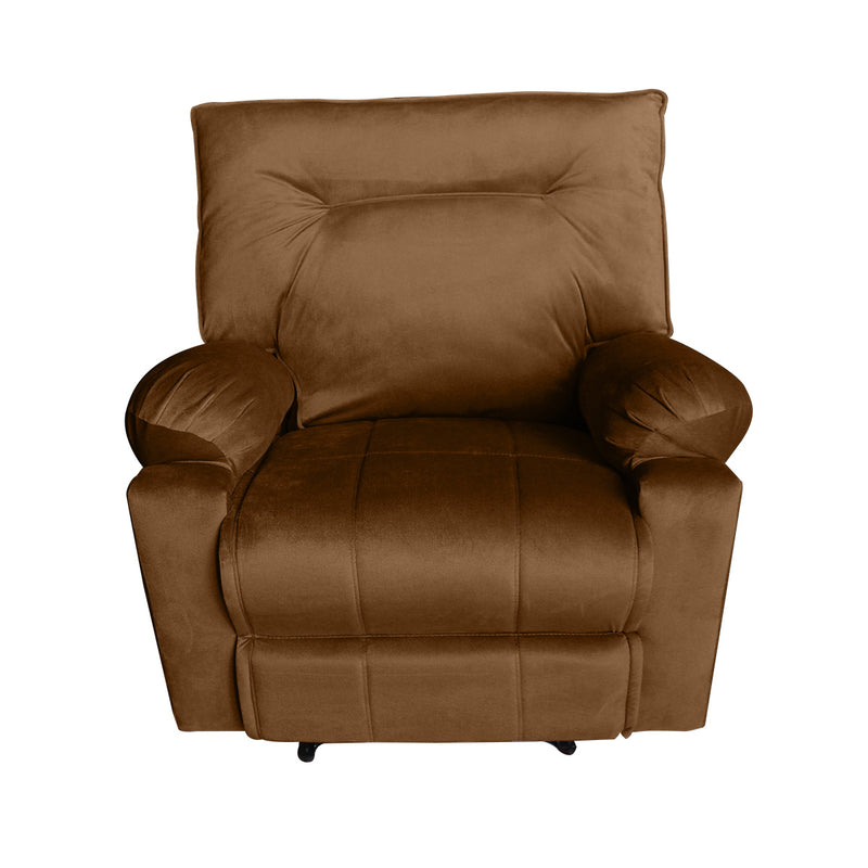 In House Rocking And Rotating Recliner Upholstered Chair with Controllable Back - Light Brown-906092-BE (6613406941280)