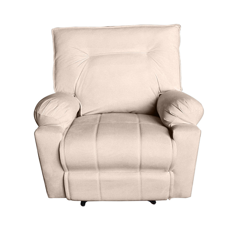 In House Rocking And Rotating Recliner Upholstered Chair with Controllable Back - Beige-906092-P (6613406875744)