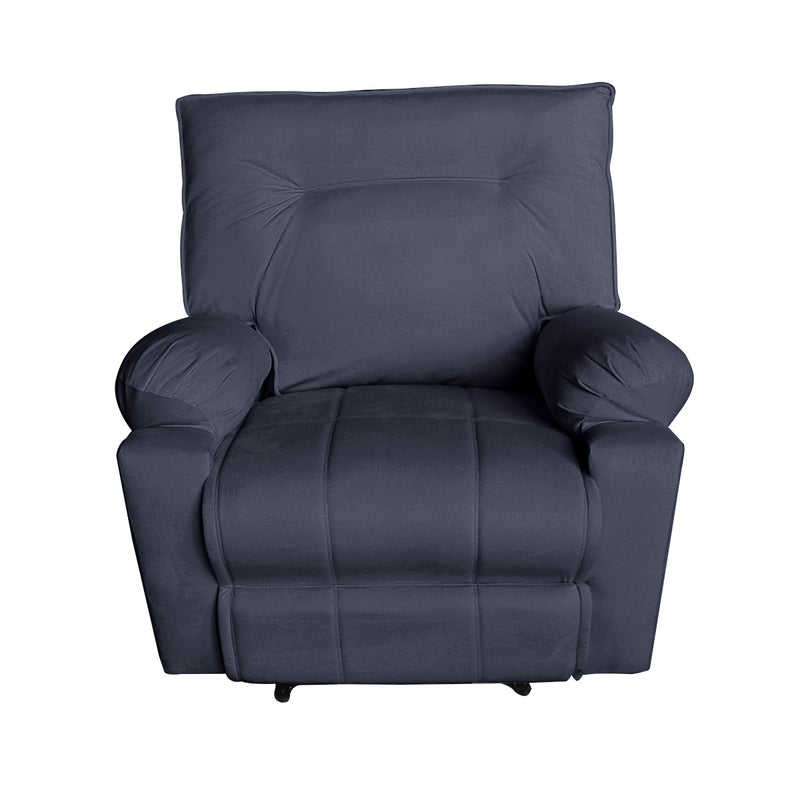 In House Rocking And Rotating Recliner Upholstered Chair with Controllable Back - Dark Grey-906092-DG (6613406646368)
