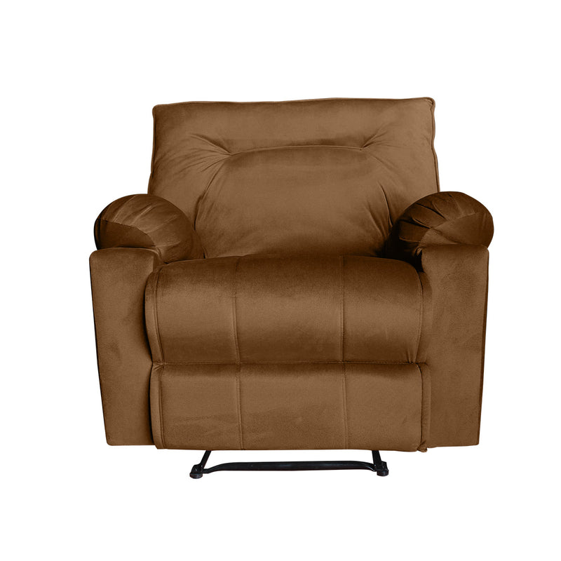 In House Rocking And Rotating Recliner Upholstered Chair with Controllable Back - Light Brown-906092-BE (6613406941280)