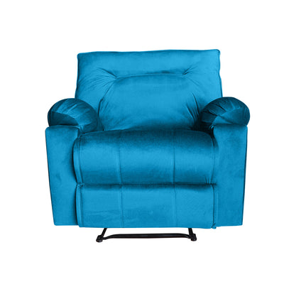In House Rocking And Rotating Recliner Upholstered Chair with Controllable Back - Teal-906092-TE (6613406810208)