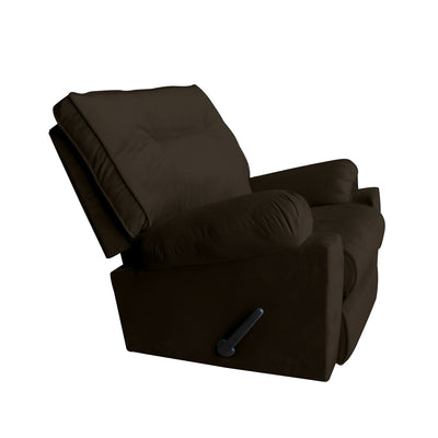 In House Rocking And Rotating Recliner Upholstered Chair with Controllable Back - Dark Brown-906092-BR (6613406908512)