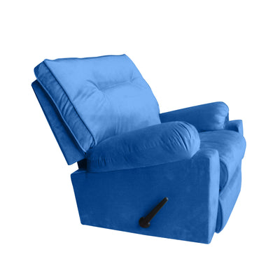 In House Rocking And Rotating Recliner Upholstered Chair with Controllable Back - Blue-906092-B (6613406548064)