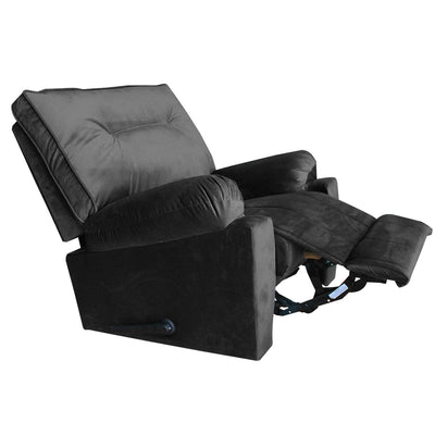 In House Rocking And Rotating Recliner Upholstered Chair with Controllable Back - Black-906092-BL (6613406482528)