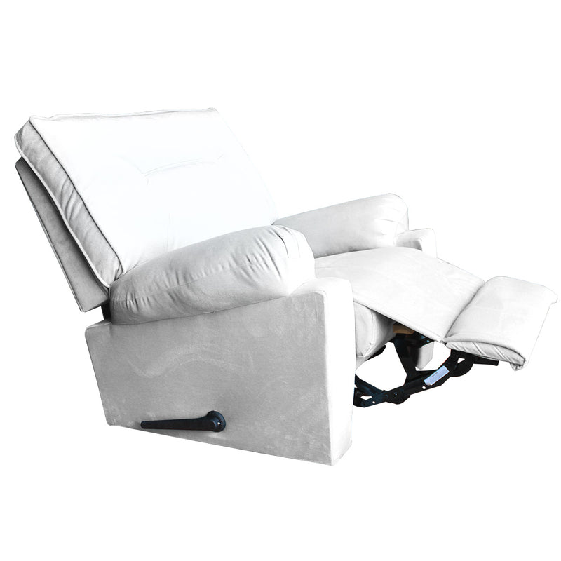 In House Rocking And Rotating Recliner Upholstered Chair with Controllable Back - White-906092-W (6613406777440)