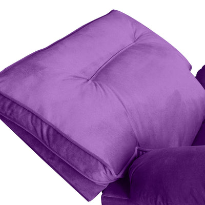In House Rocking And Rotating Recliner Upholstered Chair with Controllable Back - Purple-906092-PU (6613406580832)