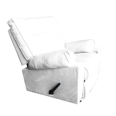 In House Recliner Rocking Chair With Controllable Back - White-906088-W (6613407760480)