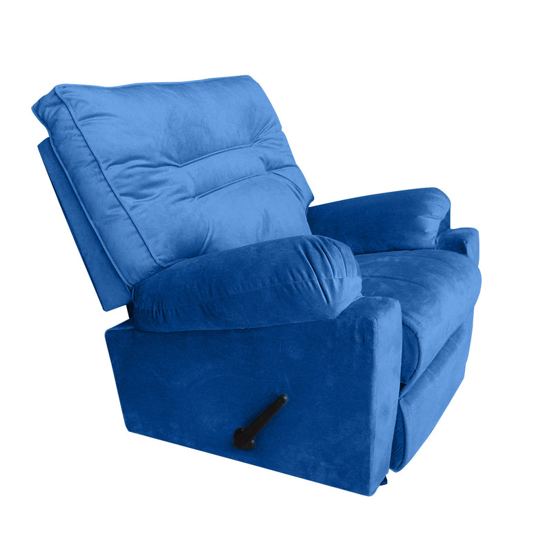 In House Rocking And Rotating Recliner Upholstered Chair with Controllable Back - Blue-906089-B (6613408022624)