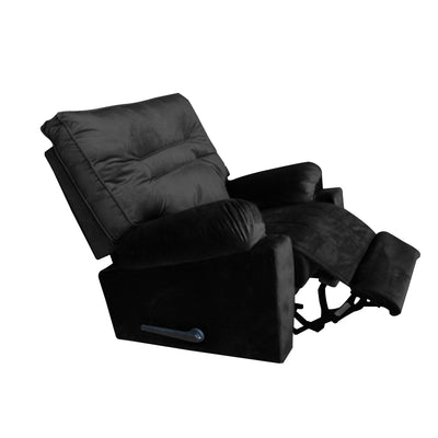 In House Rocking And Rotating Recliner Upholstered Chair with Controllable Back - Black-906089-BL (6613407957088)