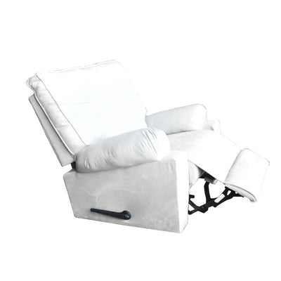 In House Recliner Rocking Chair With Controllable Back - White-906088-W (6613407760480)