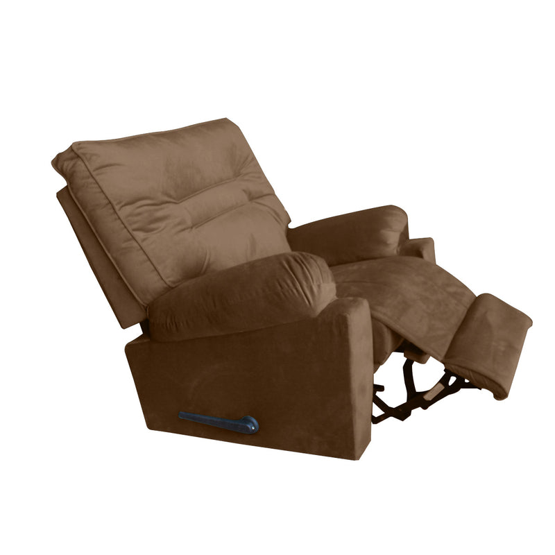 In House Rocking And Rotating Recliner Upholstered Chair with Controllable Back - Light Brown-906089-BE (6613408415840)
