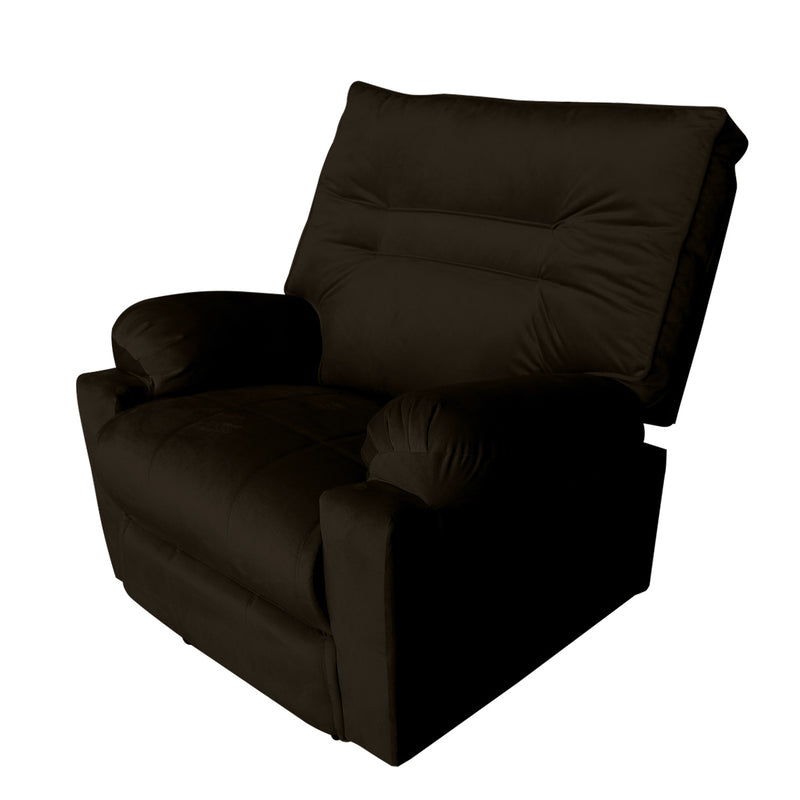 In House Rocking And Rotating Recliner Upholstered Chair with Controllable Back - Dark Brown-906089-BR (6613408383072)