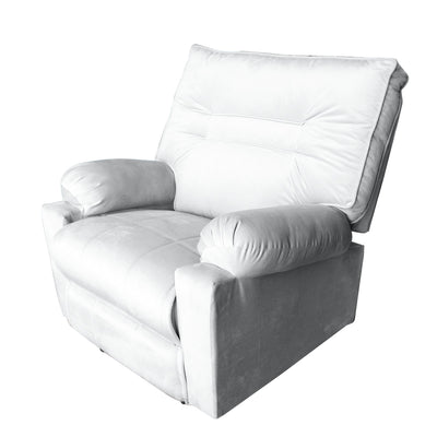 In House Rocking And Rotating Recliner Upholstered Chair with Controllable Back - White-906089-W (6613408252000)