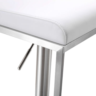 Amalfi White Steel Adjustable Barstool (4576361087072)