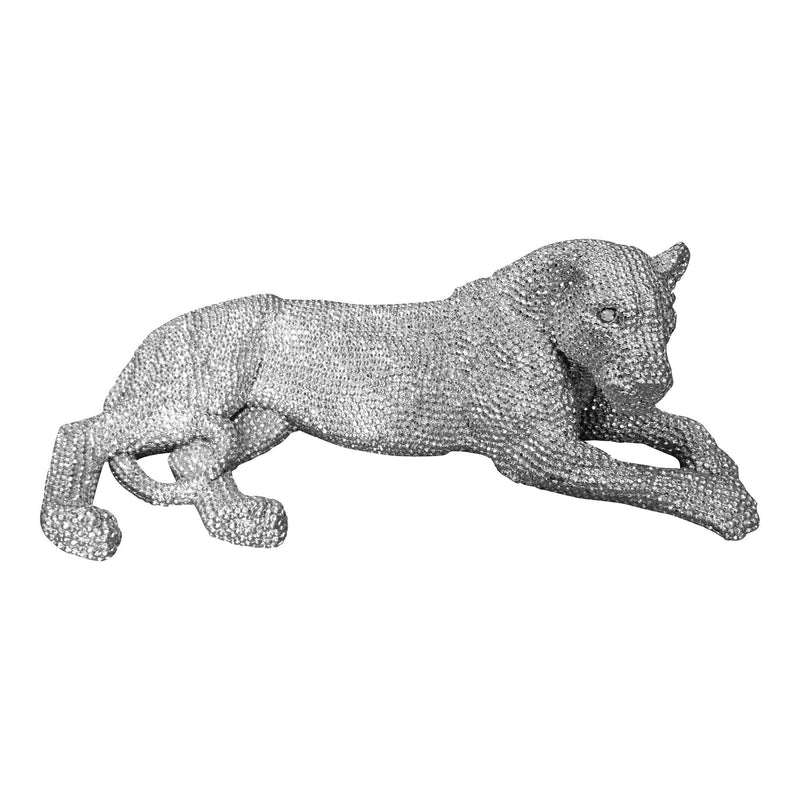 Panthera Statue Small Silver - Al Rugaib Furniture (4583223066720)